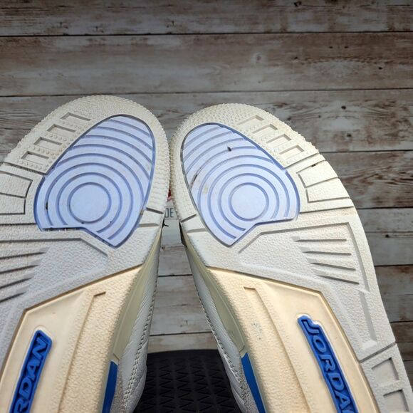 Air Jordan Retro 3 Sneakers Boy's Size 13C White/Blue Athletic Shoes - Picture 9 of 9